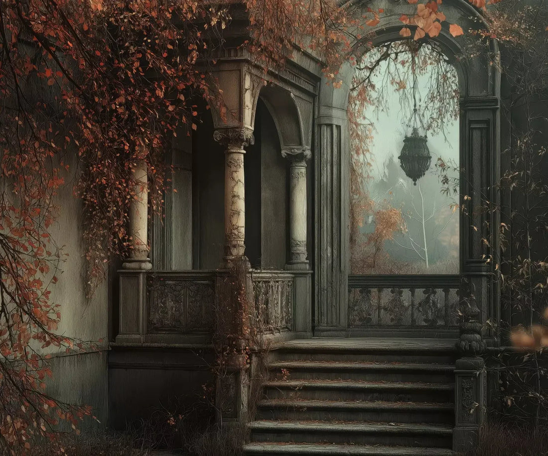 Victorian Courtyard Stairs 5’x4’2 Fleece (60 x 50 inch) Backdrop