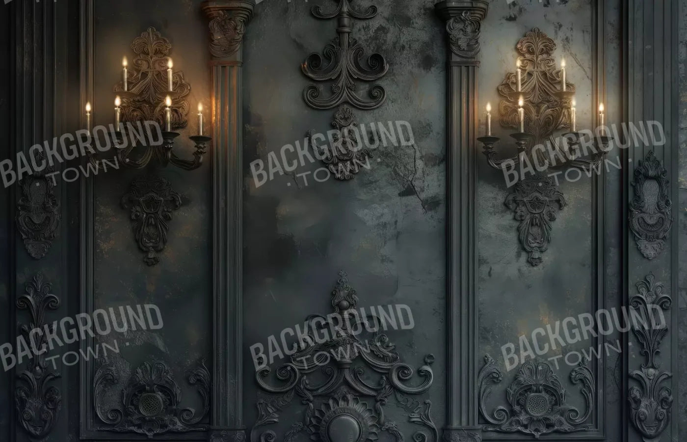 Victorian Gothic Candle Sconces 14’x9’ UltraCloth (168 x 108 inch) Backdrop