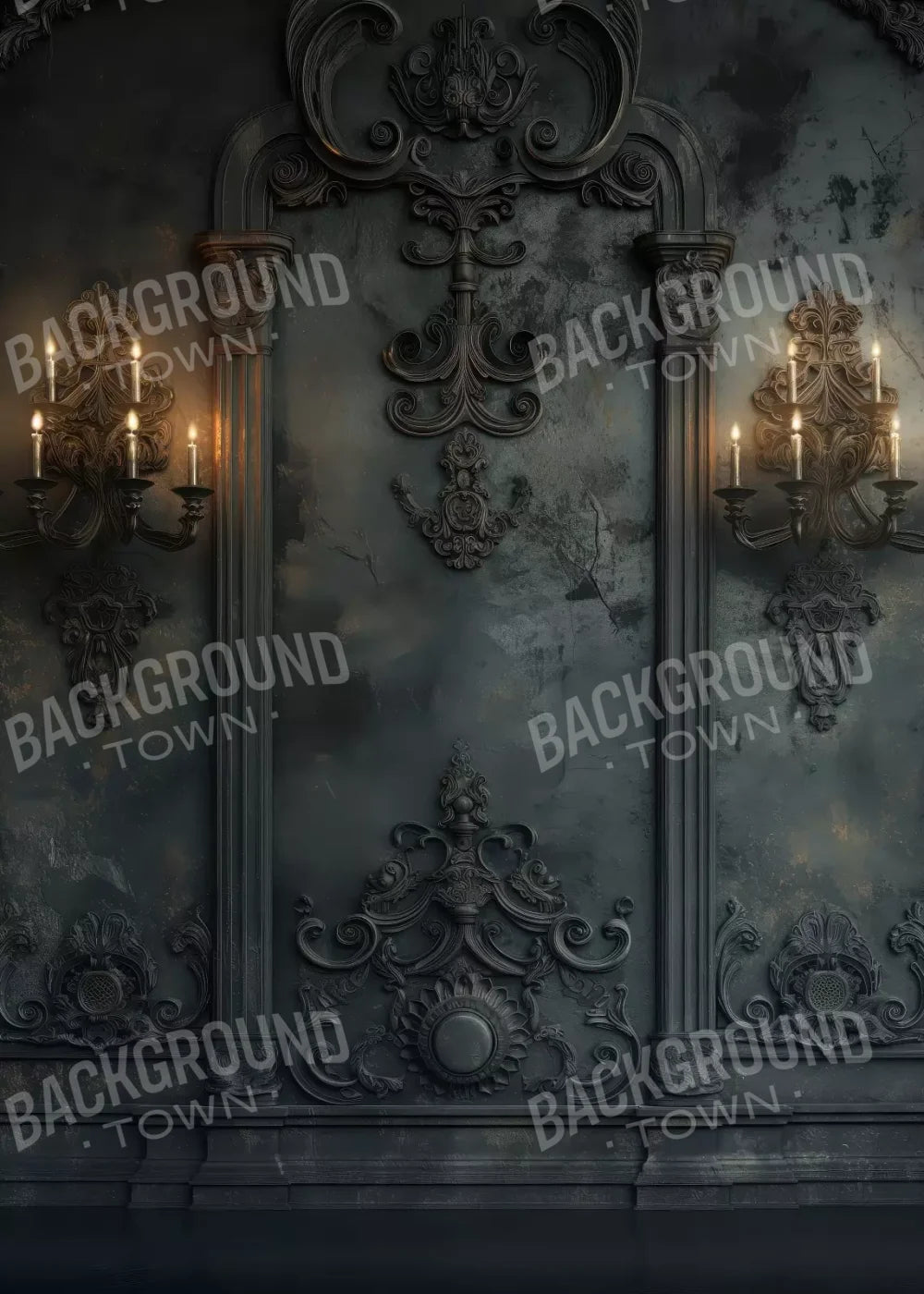 Victorian Gothic Candle Sconces 5’x7’ UltraCloth (60 x 84 inch) Backdrop