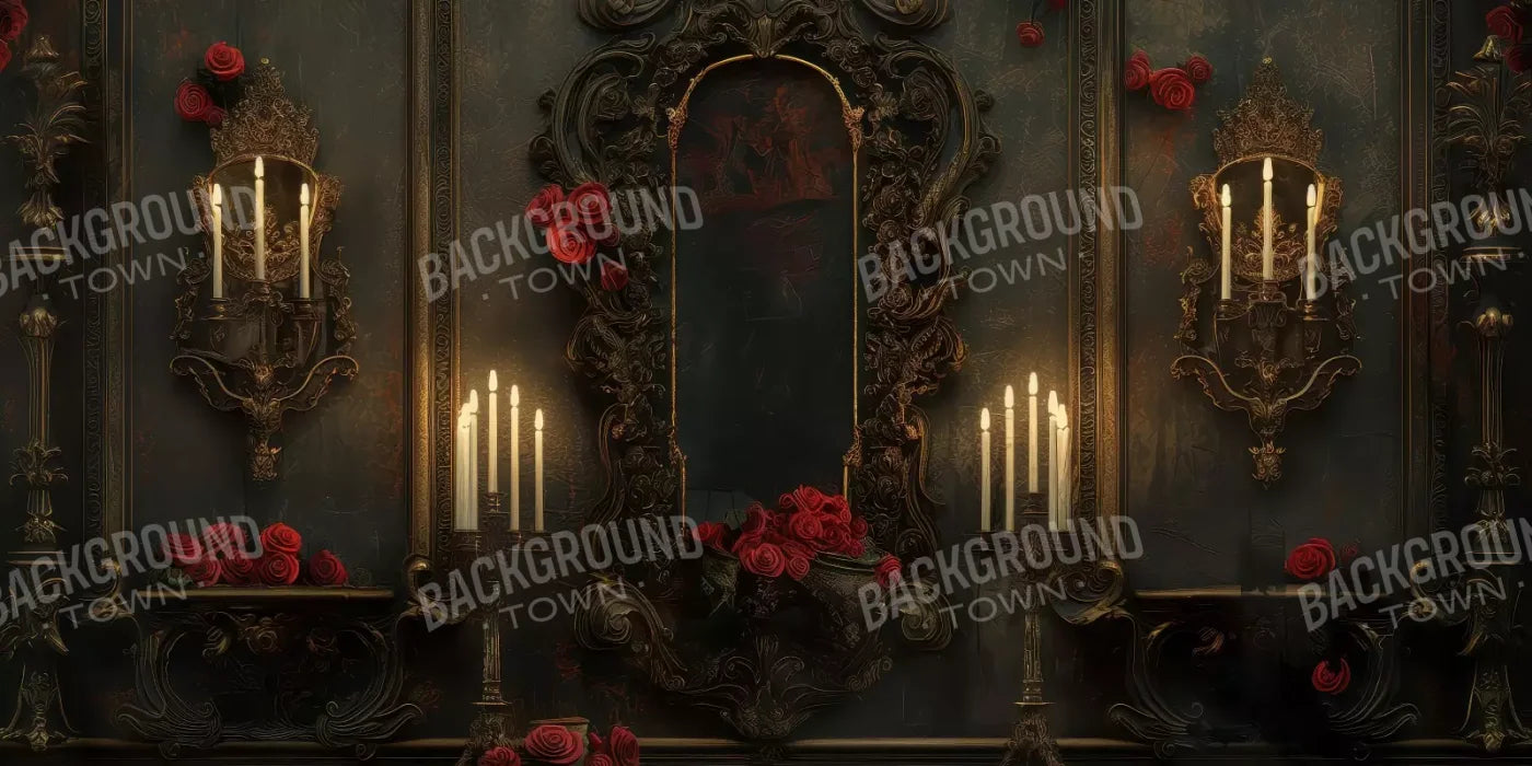 Victorian Gothic Entrance With Candles 16’x8’ UltraCloth (192 x 96 inch) Backdrop