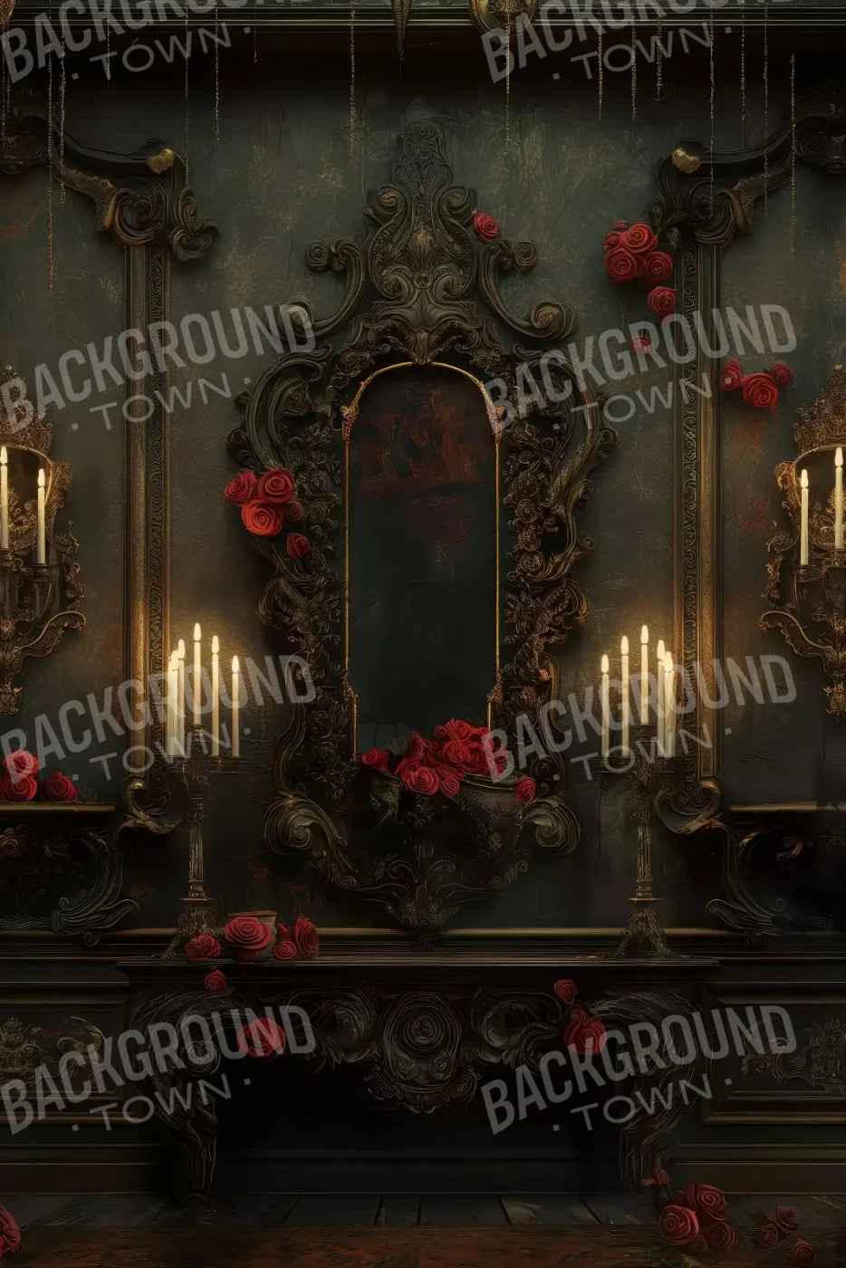 Victorian Gothic Entrance With Candles 8’x12’ UltraCloth (96 x 144 inch) Backdrop