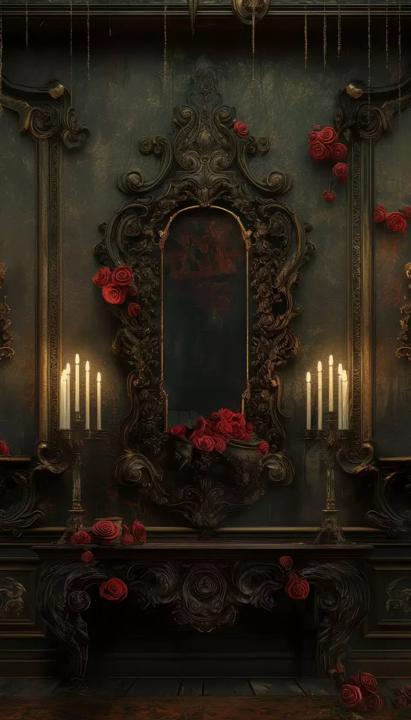 Victorian Gothic Entrance With Candles 8’x14’ UltraCloth (96 x 168 inch) Backdrop