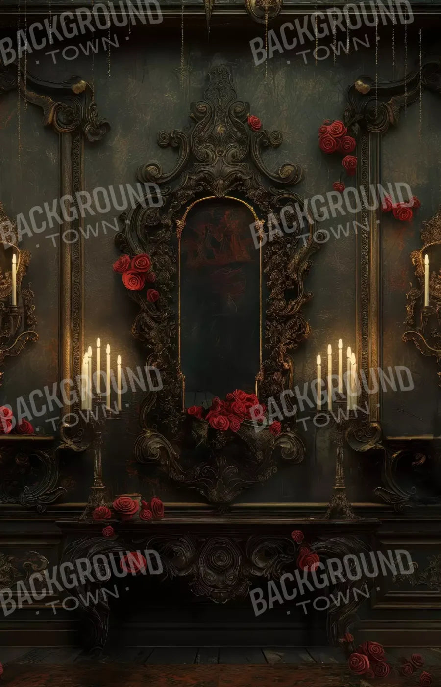 Victorian Gothic Entrance With Candles 9’x14’ UltraCloth (108 x 168 inch) Backdrop