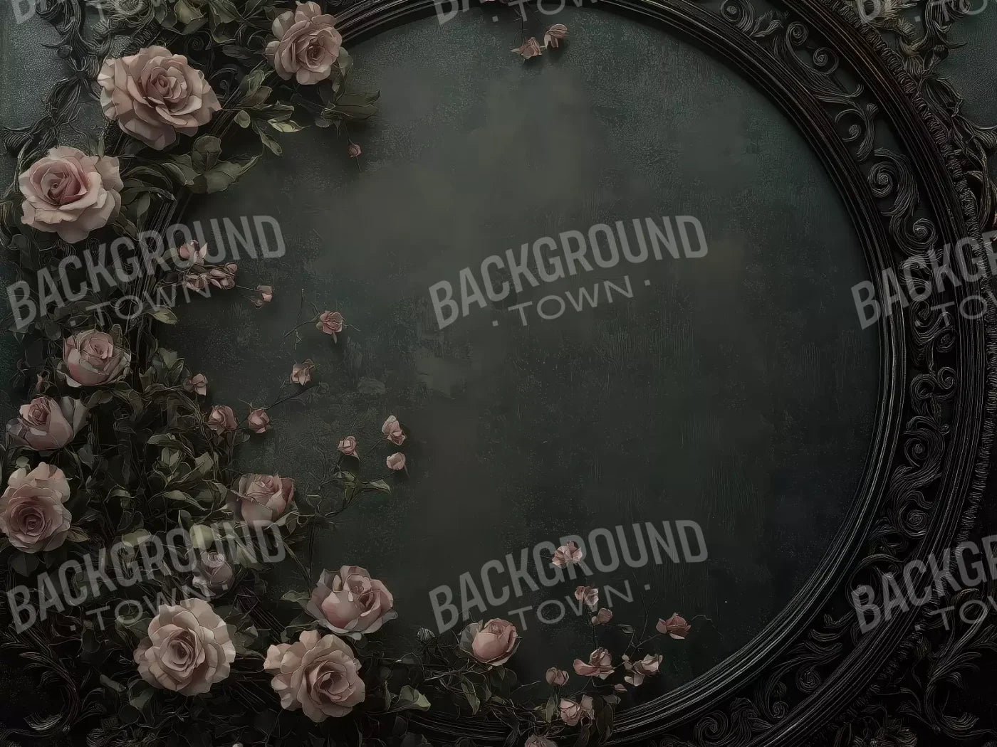 Victorian Gothic Frame With Flowers 6’8x5’ Fleece (80 x 60 inch) Backdrop