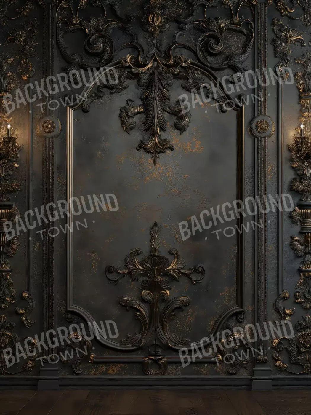 Victorian Gothic Wall Sconces 5’x6’8 Fleece (60 x 80 inch) Backdrop