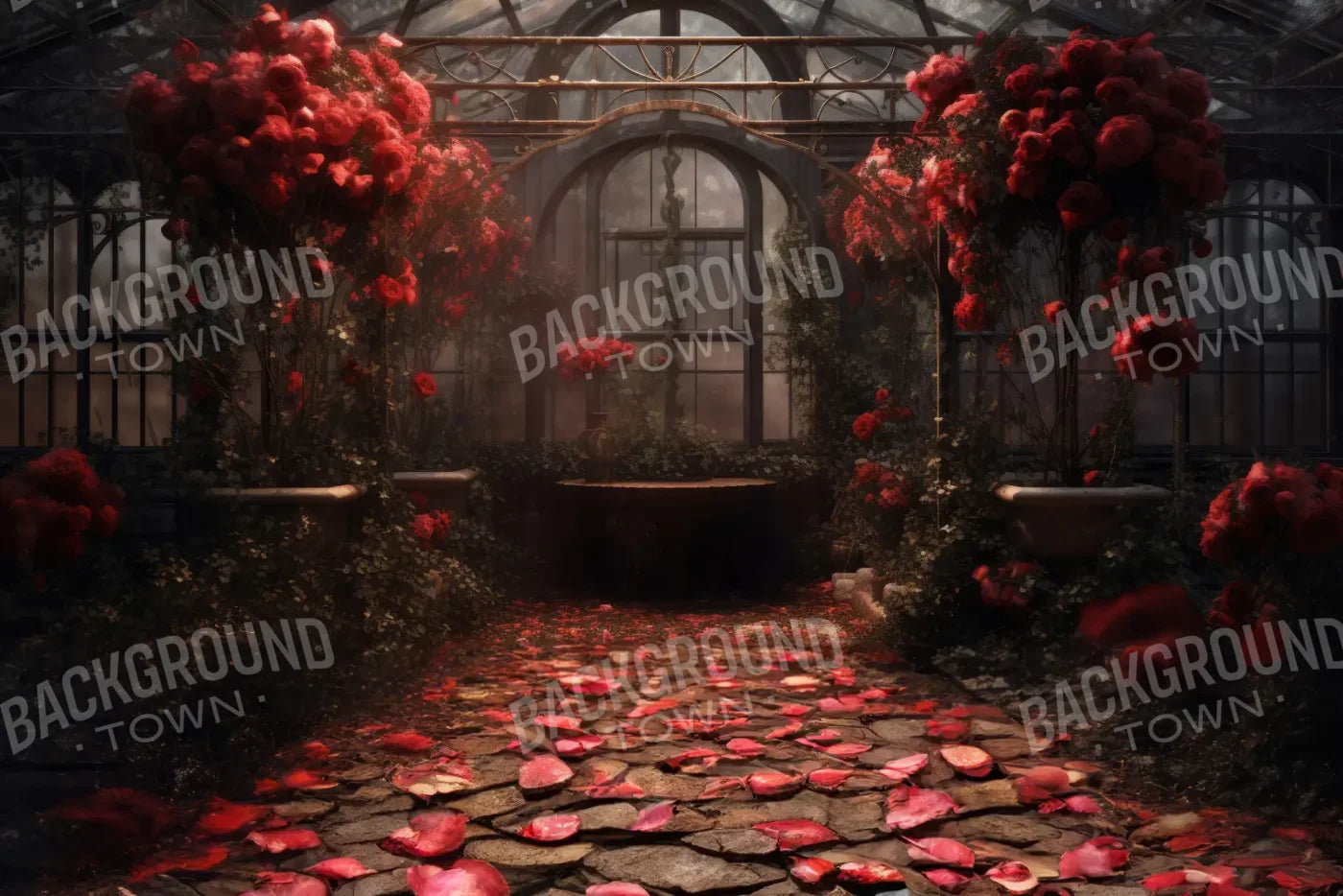 Victorian Greenhouse Petal Path 12’x8’ UltraCloth (144 x 96 inch) Backdrop