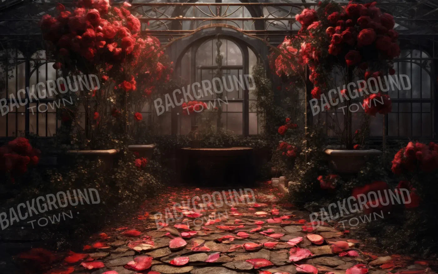 Victorian Greenhouse Petal Path 8’x5’ UltraCloth (96 x 60 inch) Backdrop
