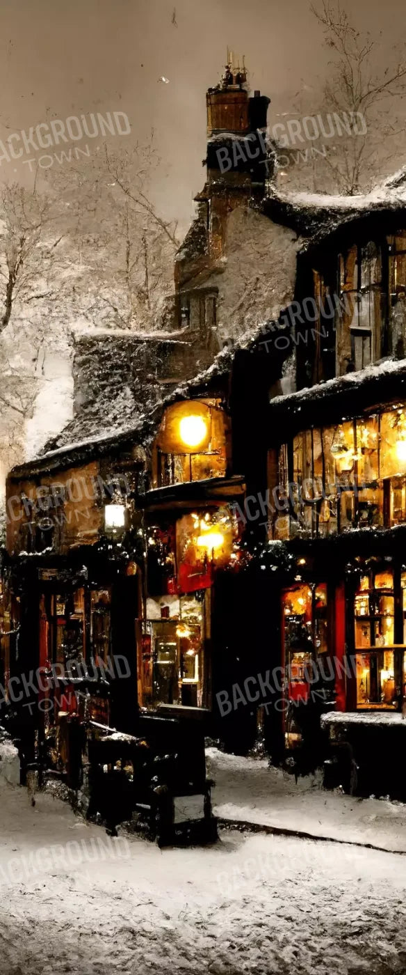 Victorian Holiday Storefront 5’X12’ Ultracloth For Westcott X-Drop (60 X 144 Inch) Backdrop