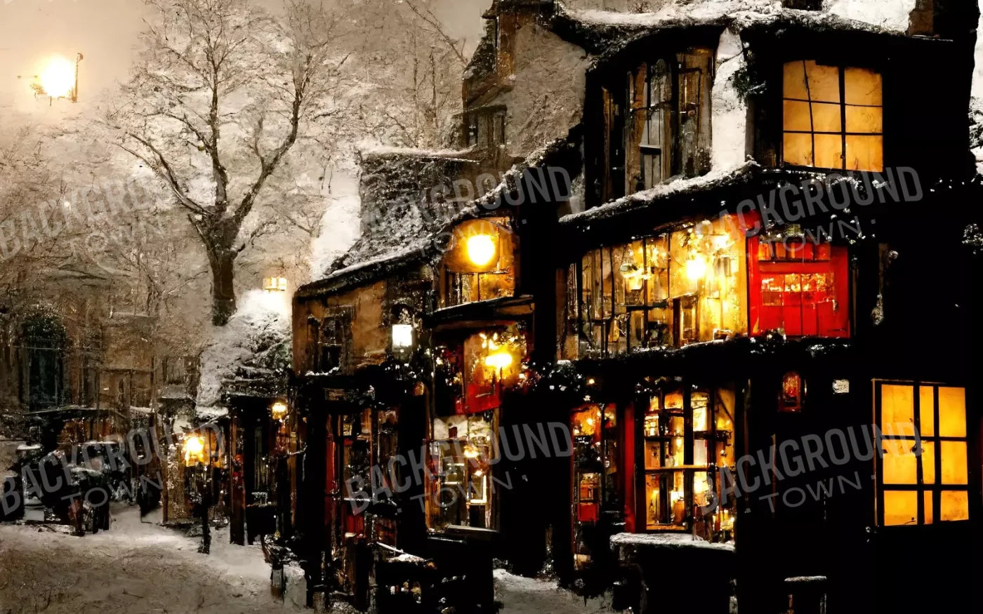 Victorian Holiday Storefront 8’X5’ Ultracloth (96 X 60 Inch) Backdrop