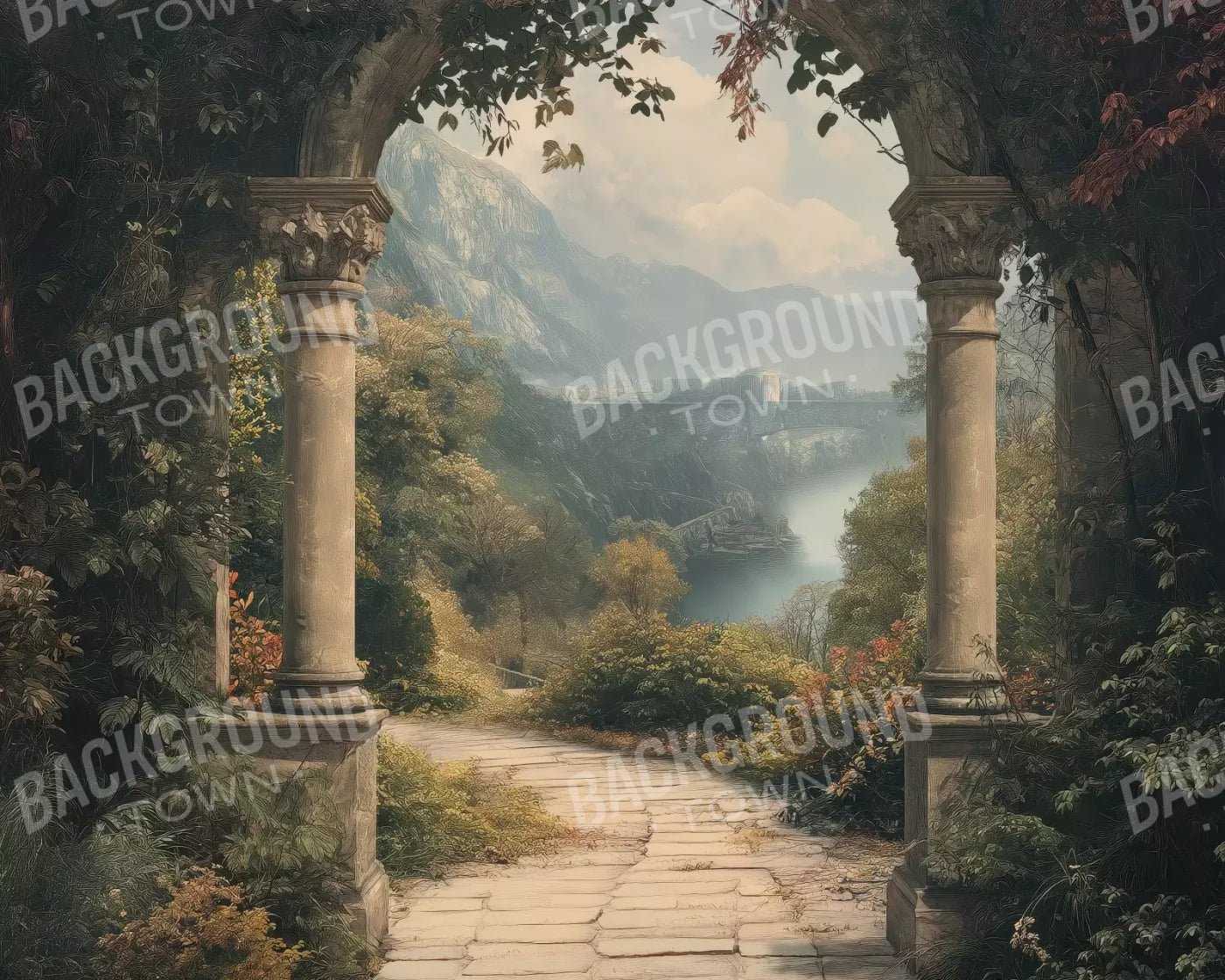Victorian Outside Arch 10’x8’ Fleece (120 x 96 inch) Backdrop