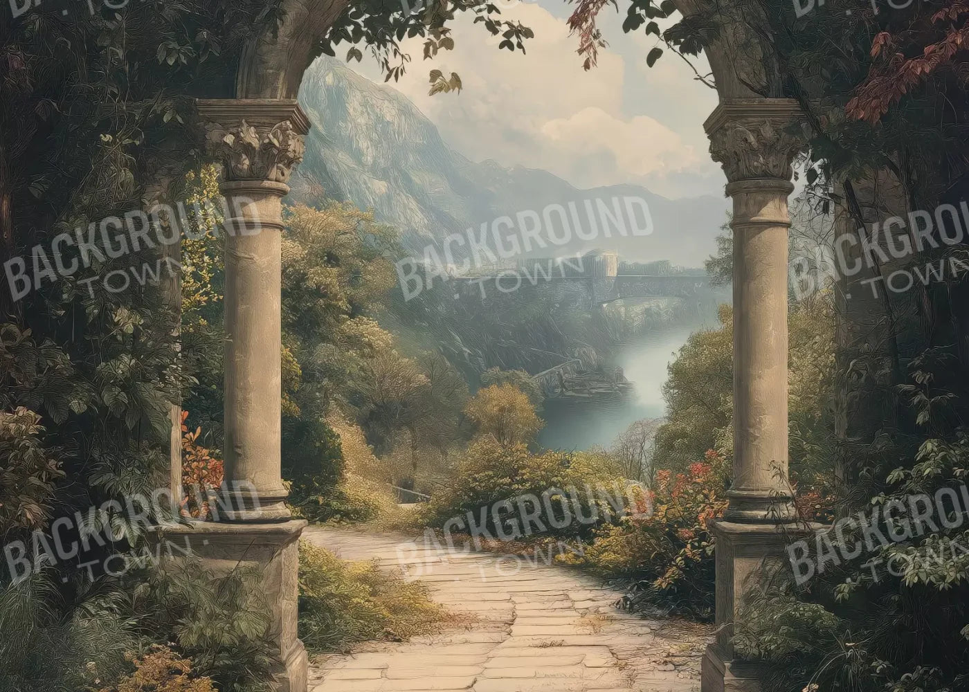 Victorian Outside Arch 7’x5’ UltraCloth (84 x 60 inch) Backdrop