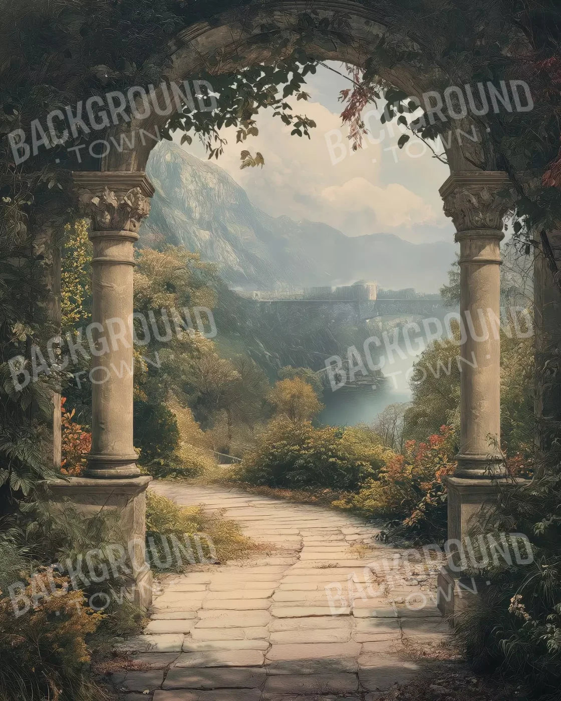 Victorian Outside Arch 8’x10’ Fleece (96 x 120 inch) Backdrop