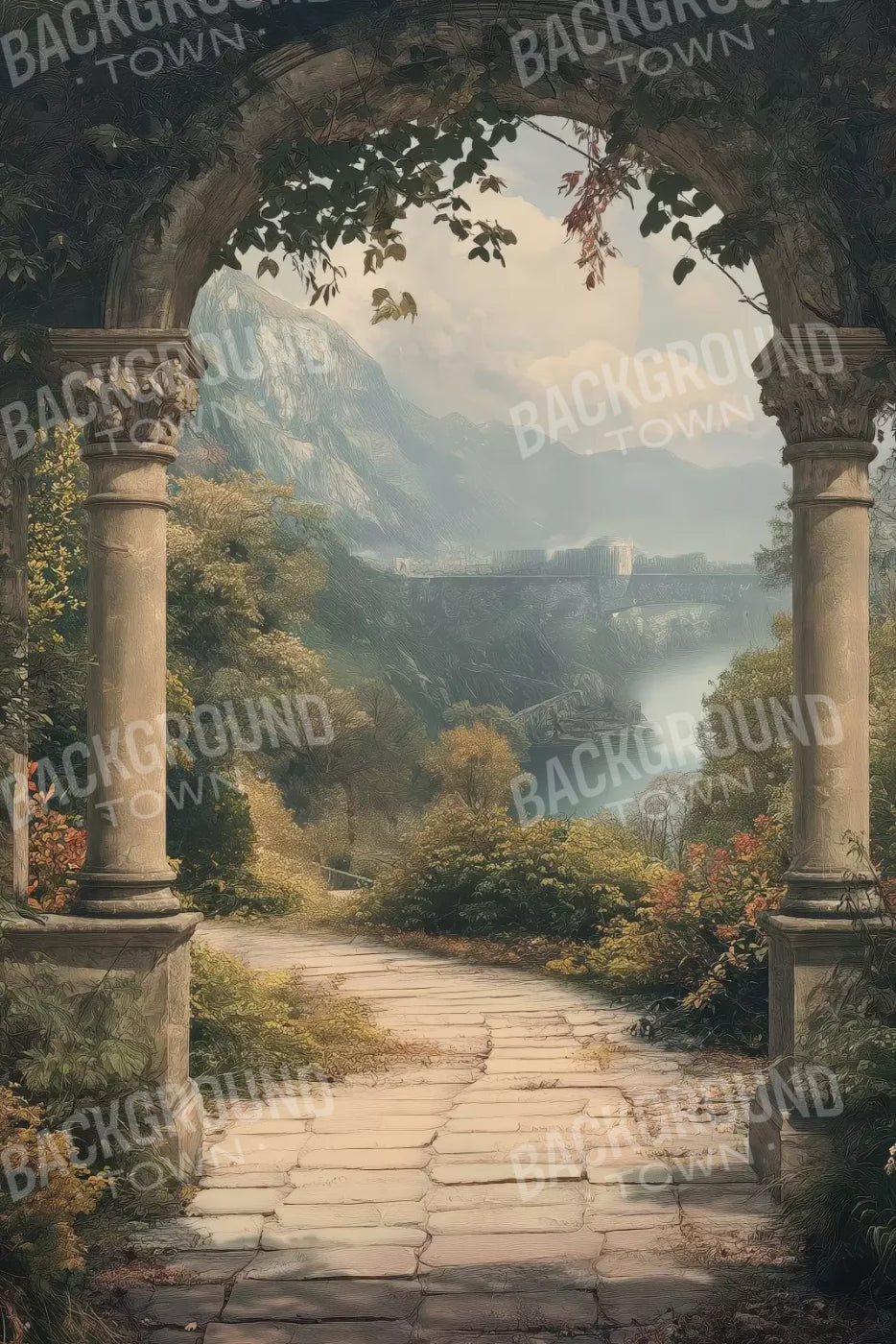 Victorian Outside Arch 8’x12’ UltraCloth (96 x 144 inch) Backdrop