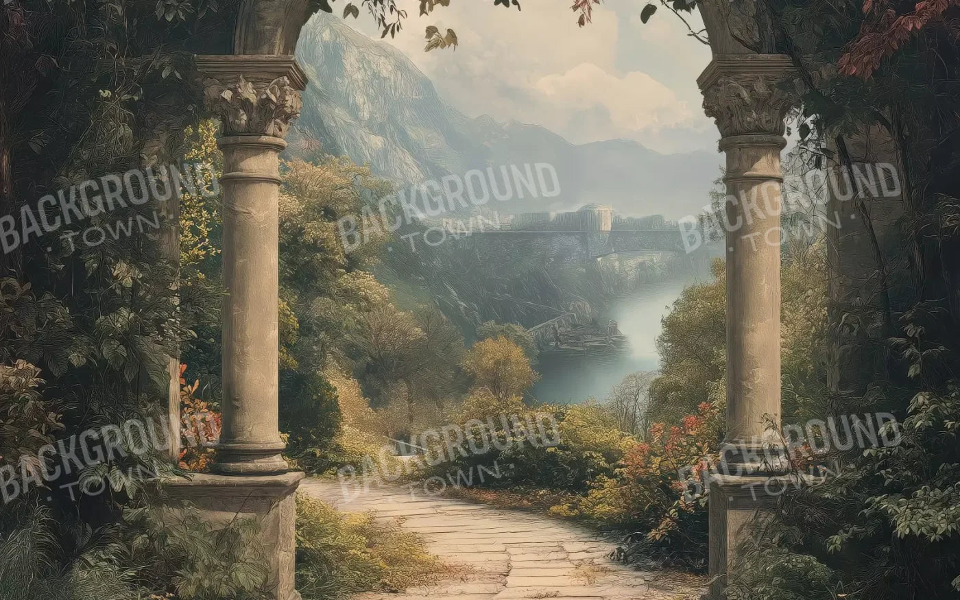 Victorian Outside Arch 8’x5’ UltraCloth (96 x 60 inch) Backdrop