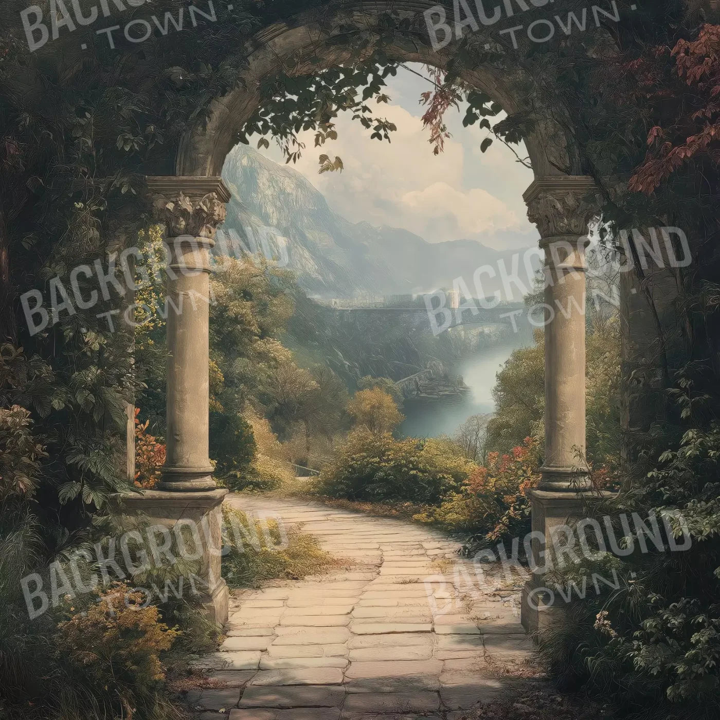 Victorian Outside Arch 8’x8’ Fleece (96 x 96 inch) Backdrop