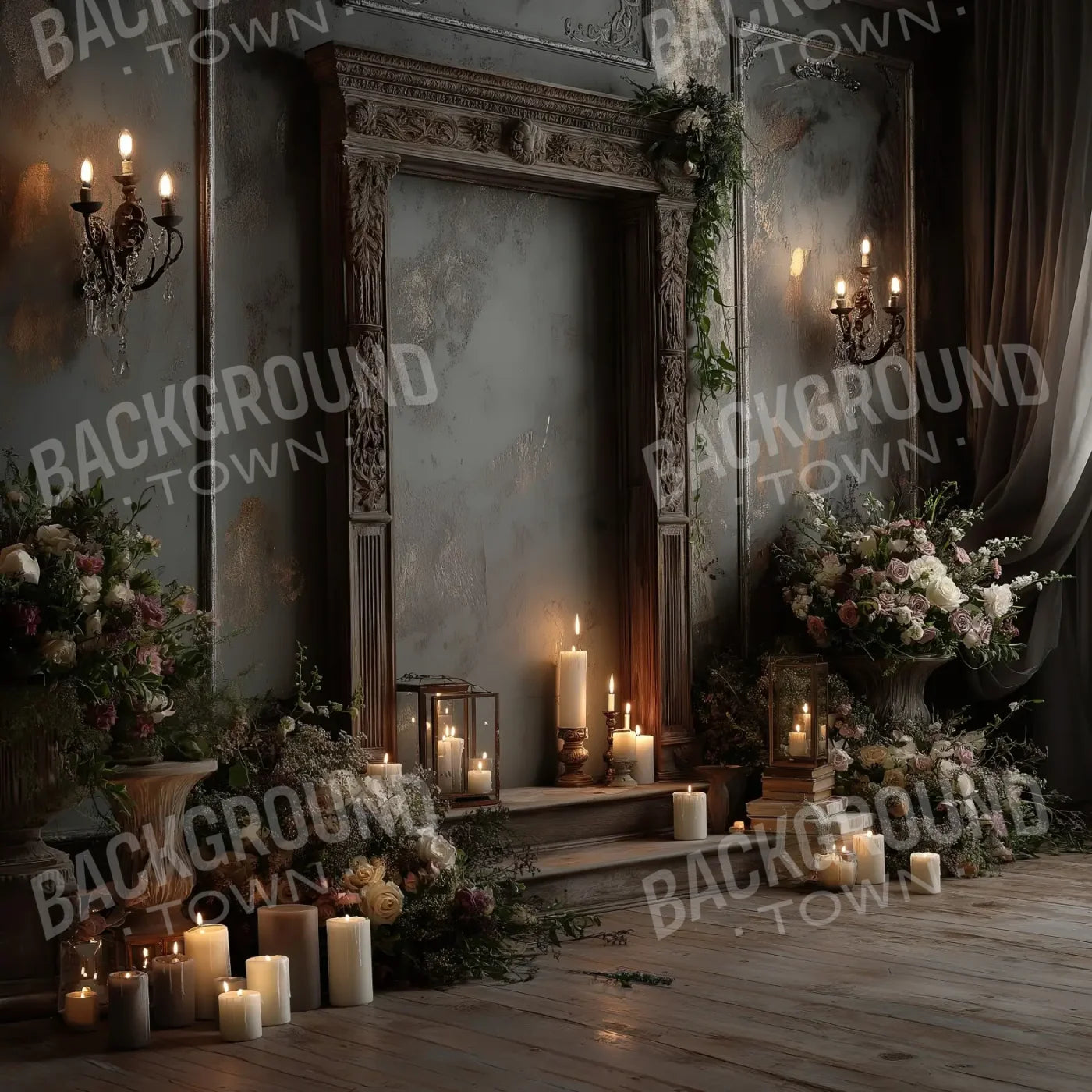 Victorian Wall 8’x8’ Fleece (96 x 96 inch) Backdrop