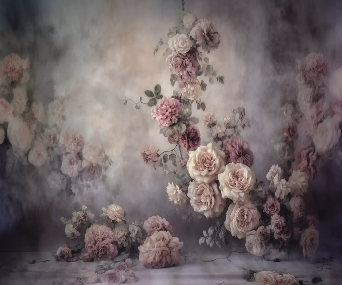 Vining Flowers 5X42 Fleece ( 60 X 50 Inch ) Backdrop