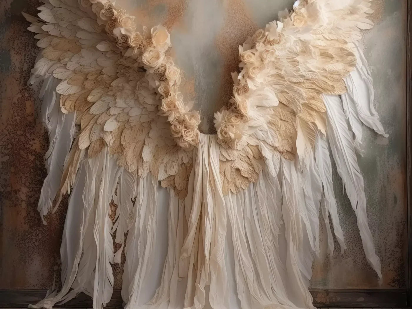 Vintage Angel Wings Ii 6’8X5’ Fleece (80 X 60 Inch) Backdrop