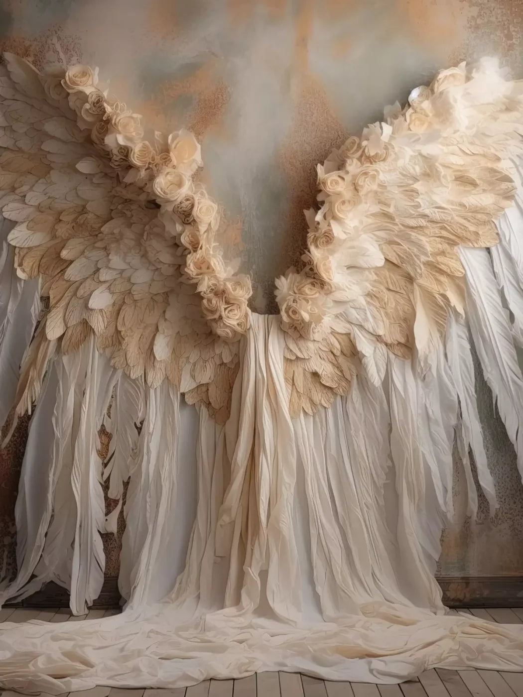 Vintage Angel Wings Ii 6’X8’ Fleece (72 X 96 Inch) Backdrop
