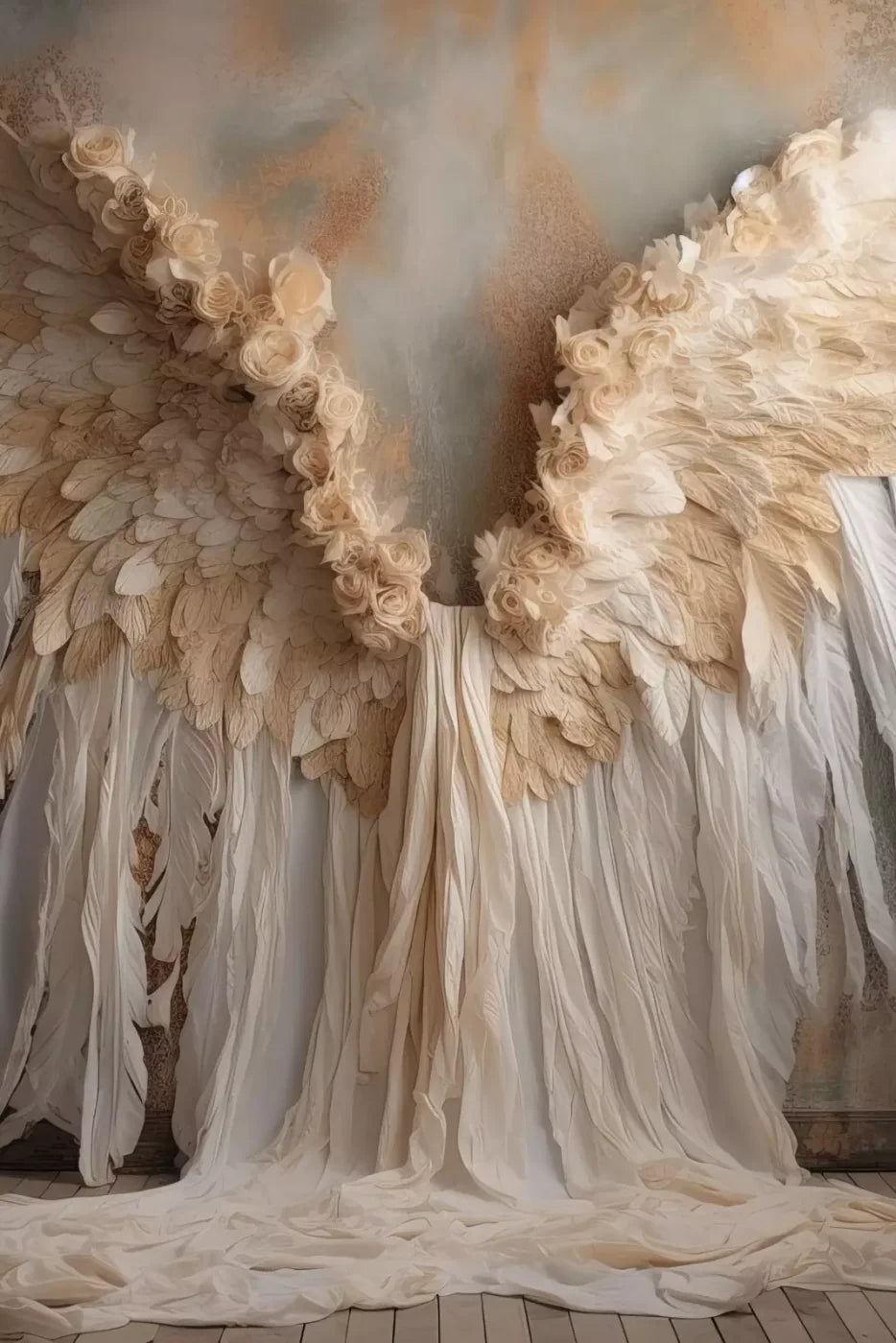 Vintage Angel Wings Ii 8’X12’ Ultracloth (96 X 144 Inch) Backdrop
