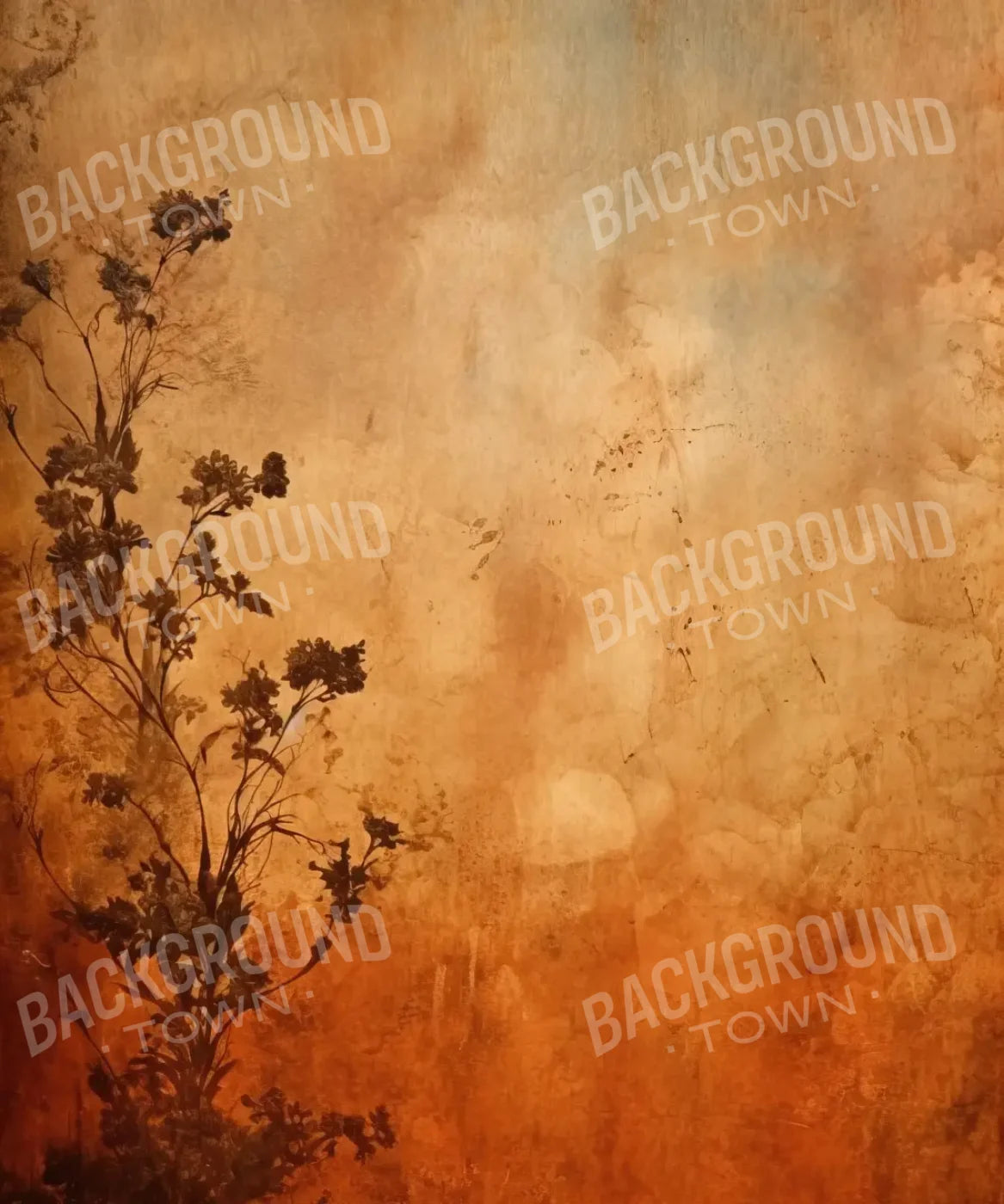 Orange Floral Backdrop for Photography