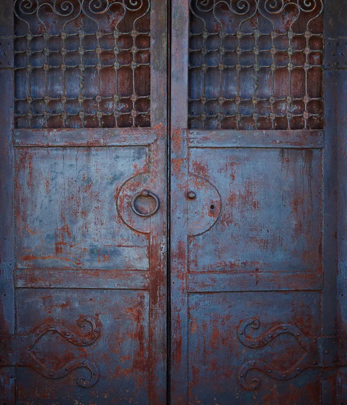 Vintage Blue Door 10X12 Ultracloth ( 120 X 144 Inch ) Backdrop