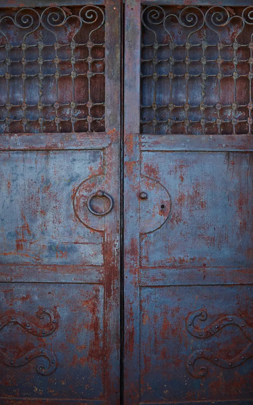 Vintage Blue Door 9X14 Ultracloth ( 108 X 168 Inch ) Backdrop