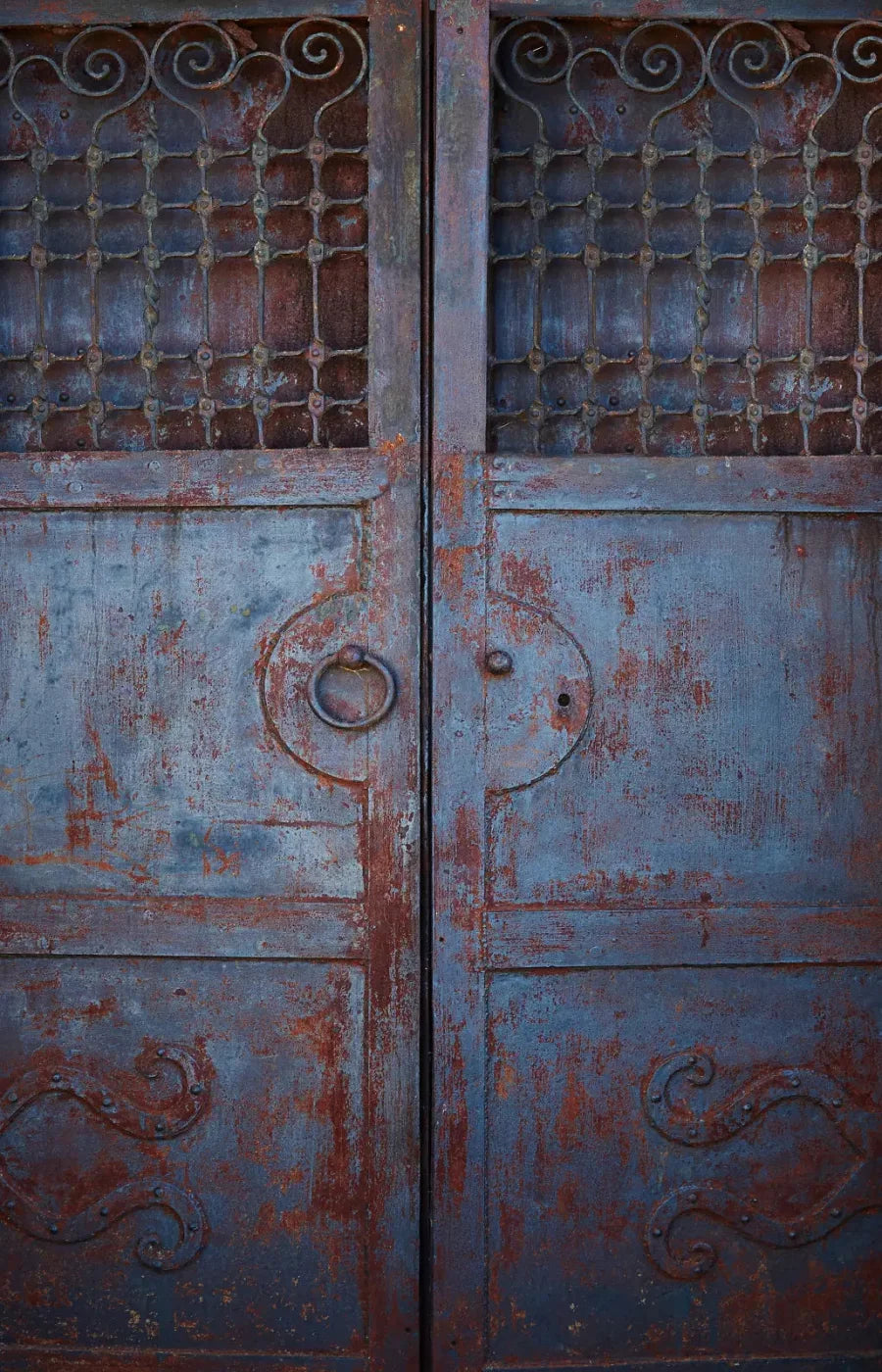 Vintage Blue Door 8X12 Ultracloth ( 96 X 144 Inch ) Backdrop