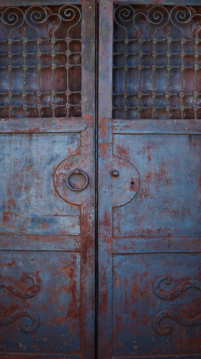 Vintage Blue Door 8X14 Ultracloth ( 96 X 168 Inch ) Backdrop