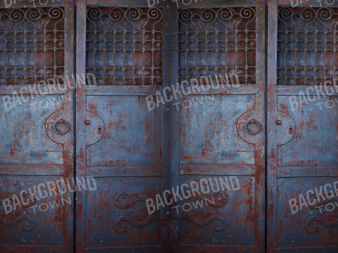 Vintage Blue Doors 68X5 Fleece ( 80 X 60 Inch ) Backdrop