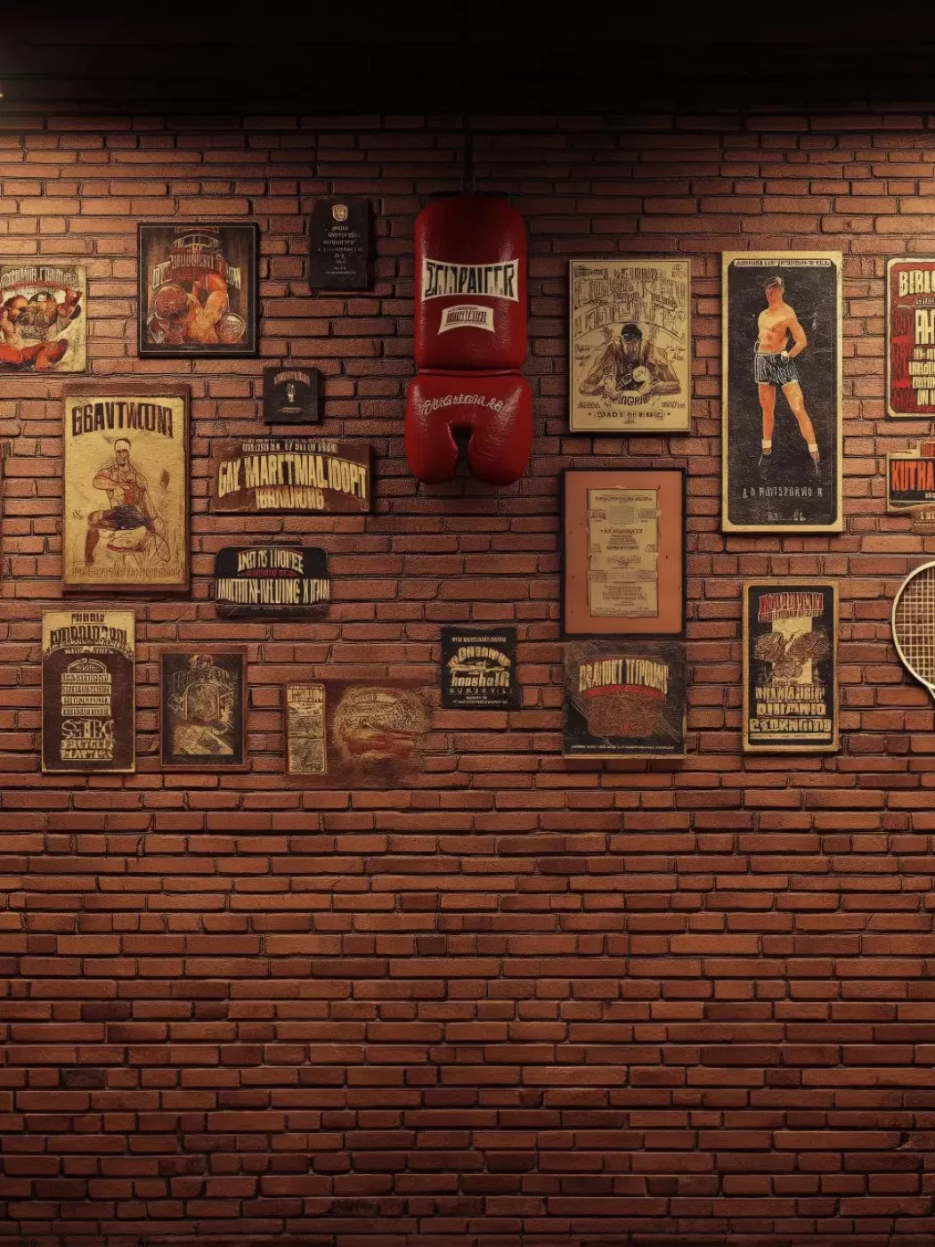 Vintage Boxing 5’X6’8 Fleece (60 X 80 Inch) Backdrop