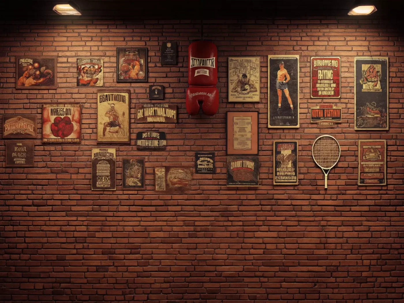 Vintage Boxing 6’8X5’ Fleece (80 X 60 Inch) Backdrop