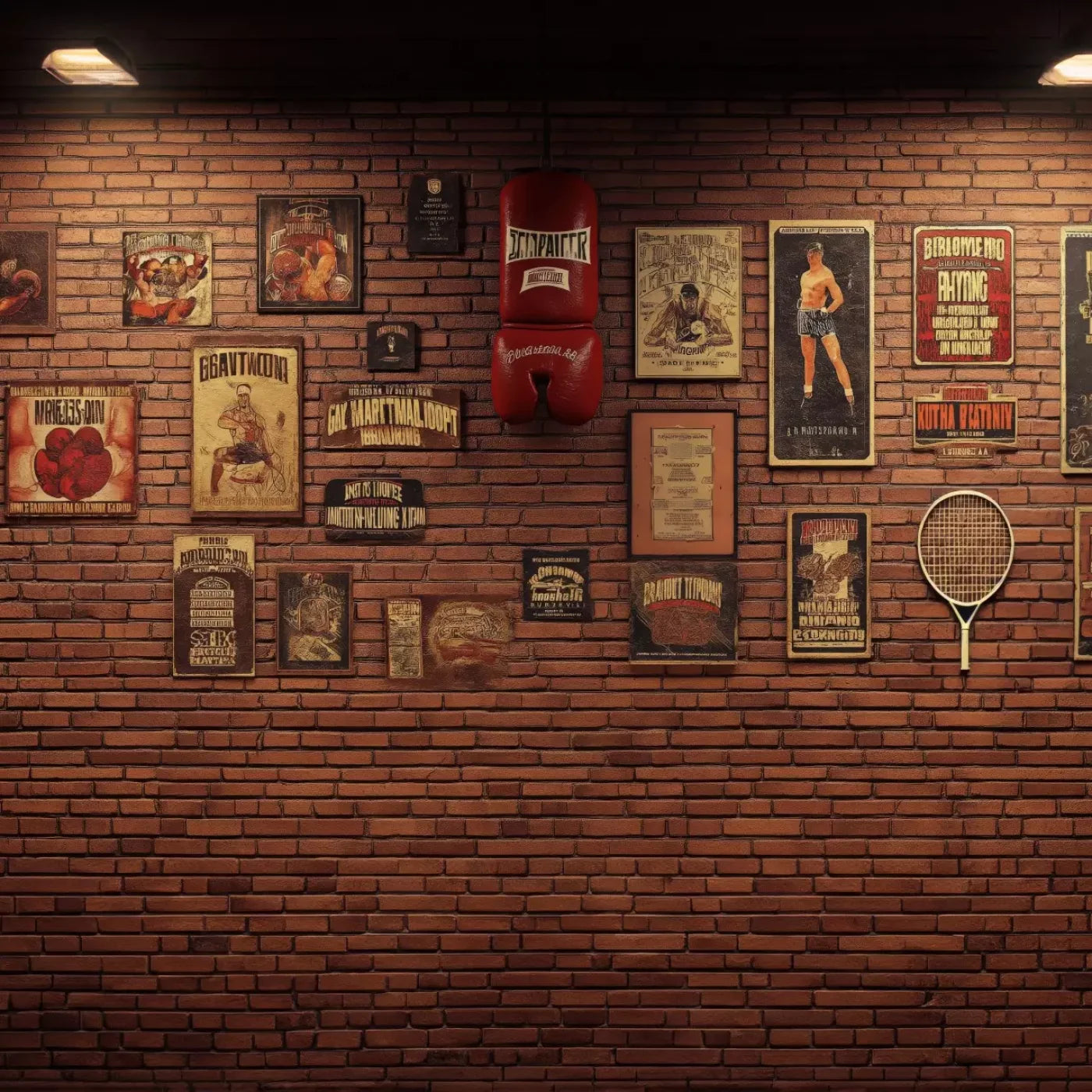 Vintage Boxing 8’X8’ Fleece (96 X Inch) Backdrop