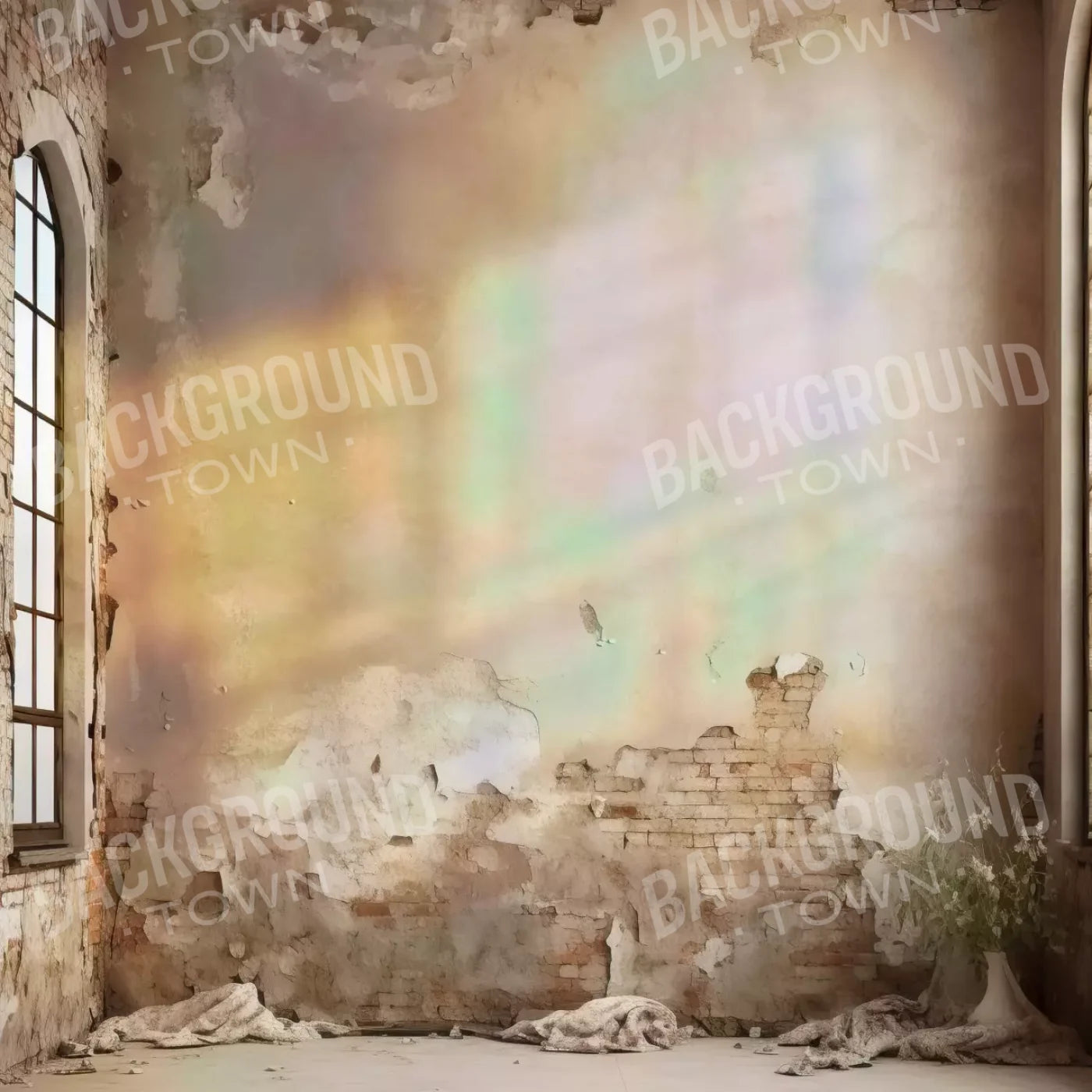 Vintage Brick Plaster I 8X8 Fleece ( 96 X Inch ) Backdrop