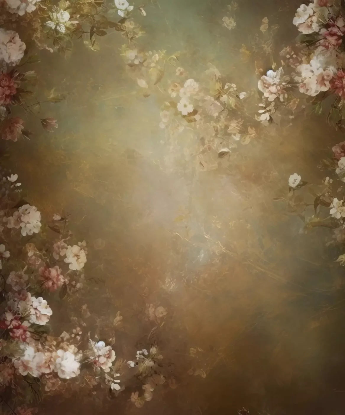 Vintage Brown Floral 1 10’X12’ Ultracloth (120 X 144 Inch) Backdrop