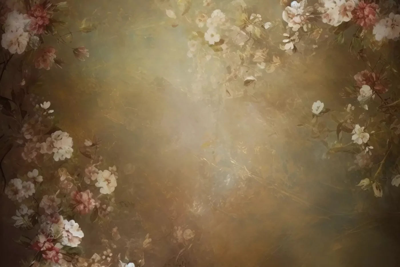 Vintage Brown Floral 1 12’X8’ Ultracloth (144 X 96 Inch) Backdrop