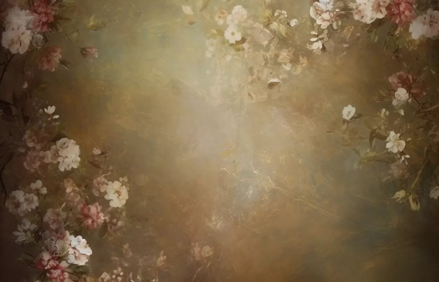 Vintage Brown Floral 1 14’X9’ Ultracloth (168 X 108 Inch) Backdrop