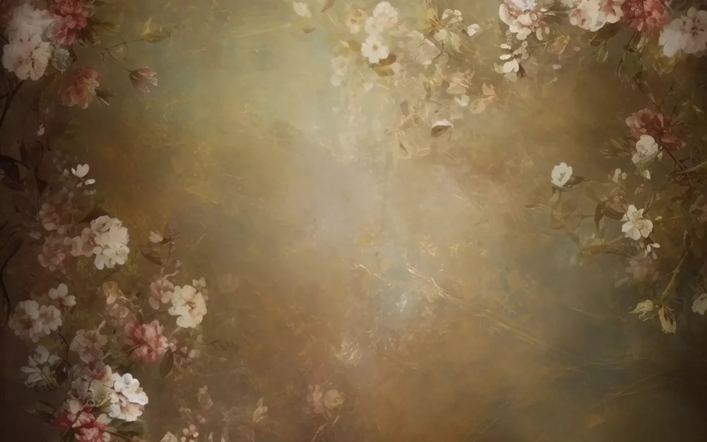 Vintage Brown Floral 1 16’X10’ Ultracloth (192 X 120 Inch) Backdrop
