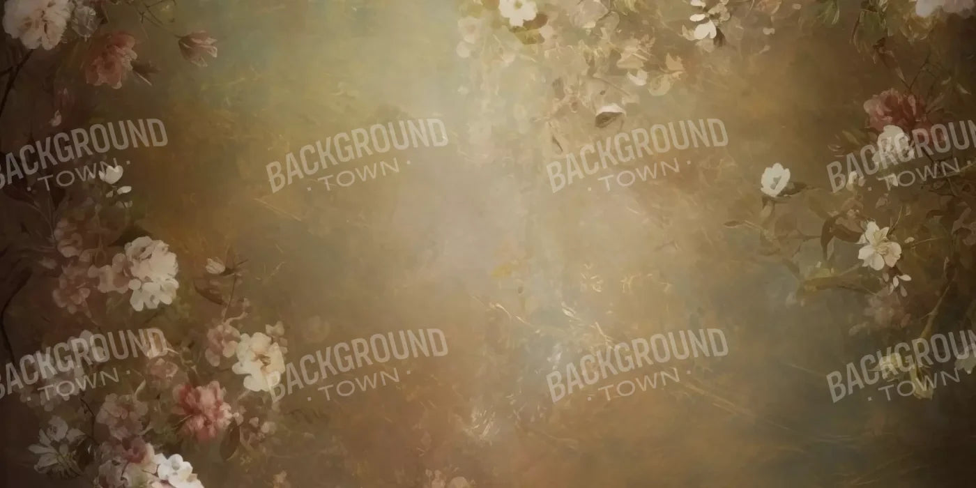 Vintage Brown Floral 1 16’X8’ Ultracloth (192 X 96 Inch) Backdrop