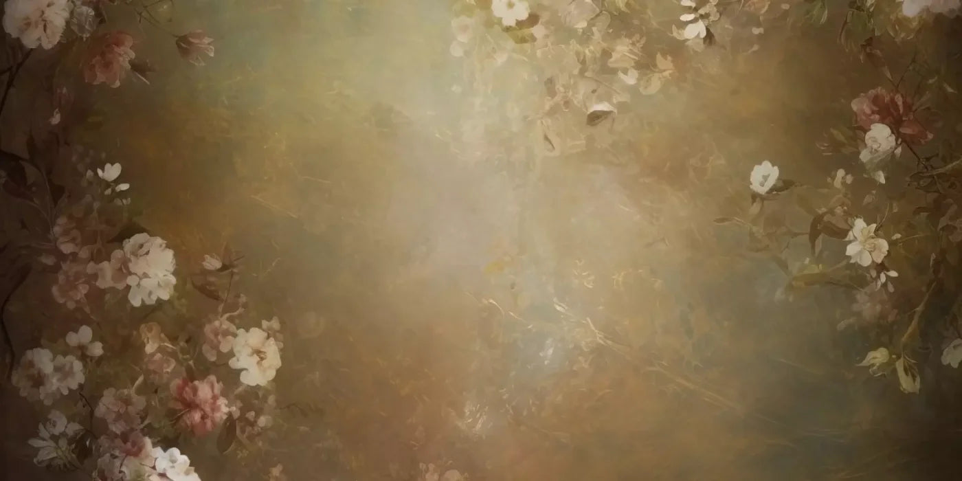 Vintage Brown Floral 1 20’X10’ Ultracloth (240 X 120 Inch) Backdrop