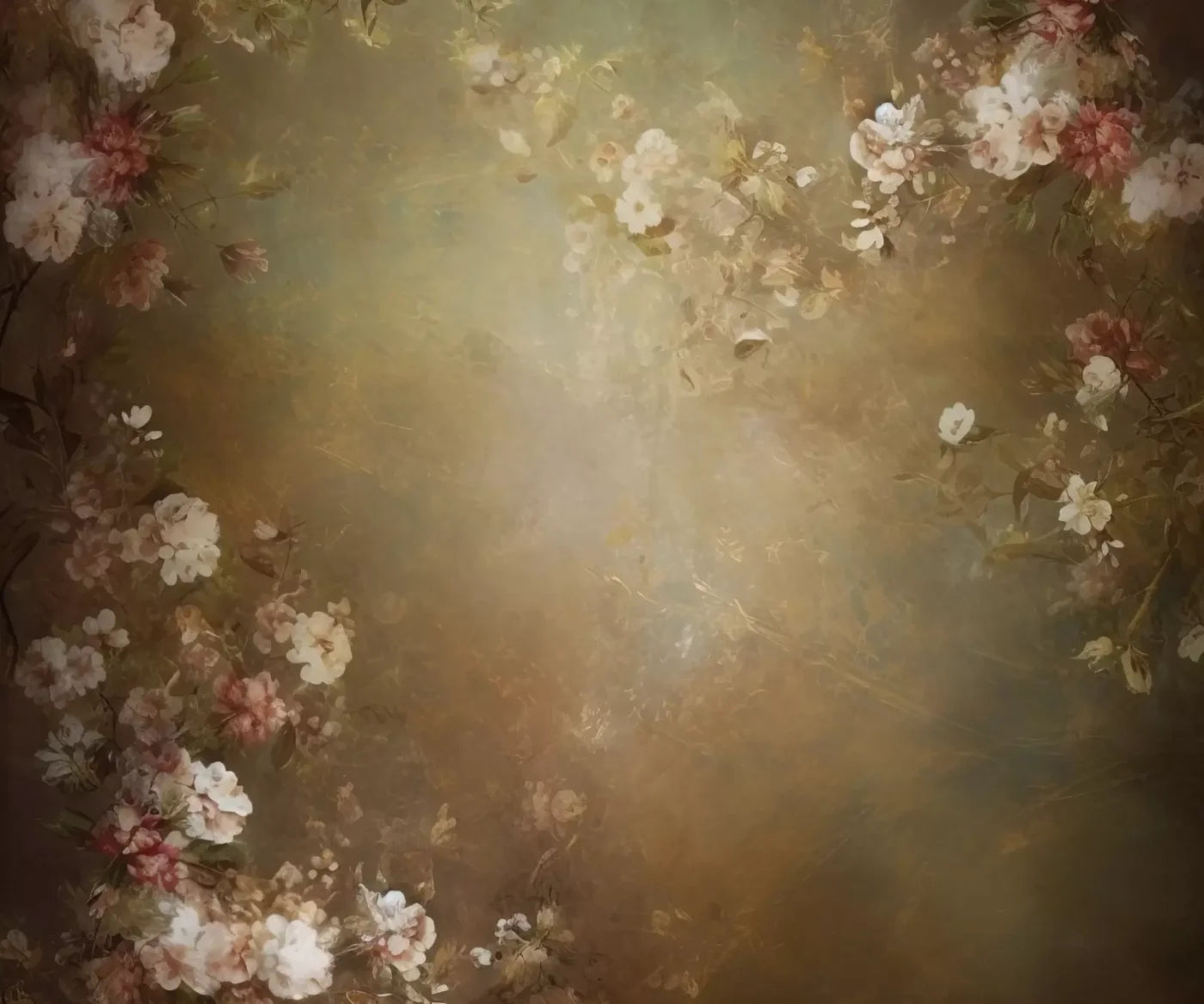 Vintage Brown Floral 1 5’X4’2 Fleece (60 X 50 Inch) Backdrop