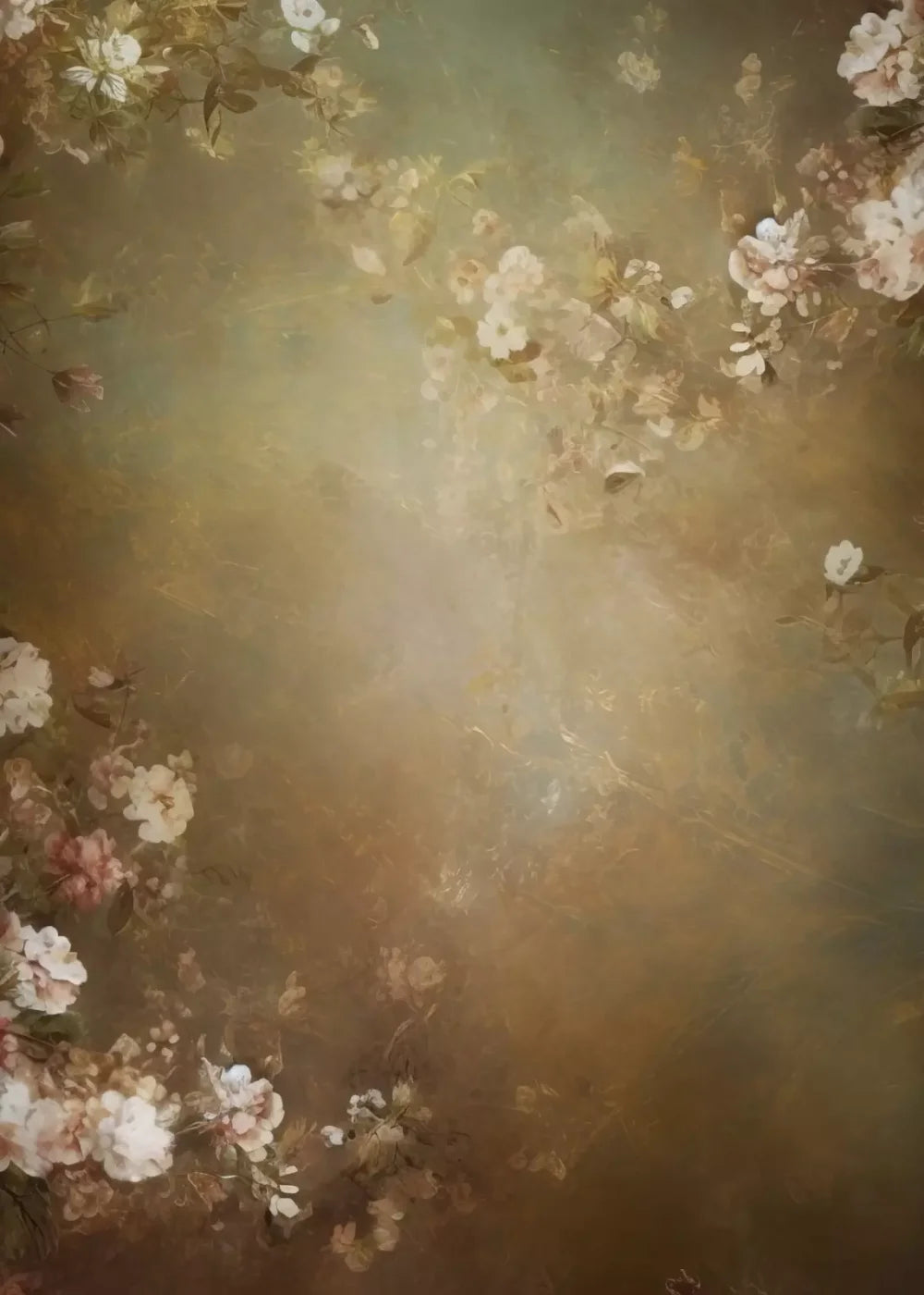 Vintage Brown Floral 1 5’X7’ Ultracloth (60 X 84 Inch) Backdrop