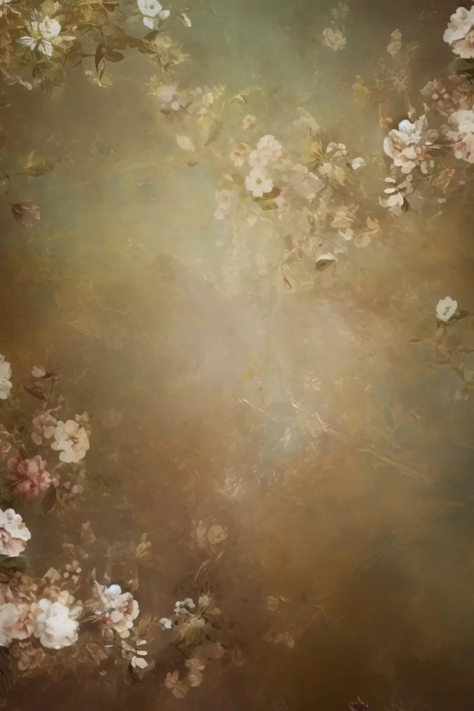 Vintage Brown Floral 1 8’X12’ Ultracloth (96 X 144 Inch) Backdrop