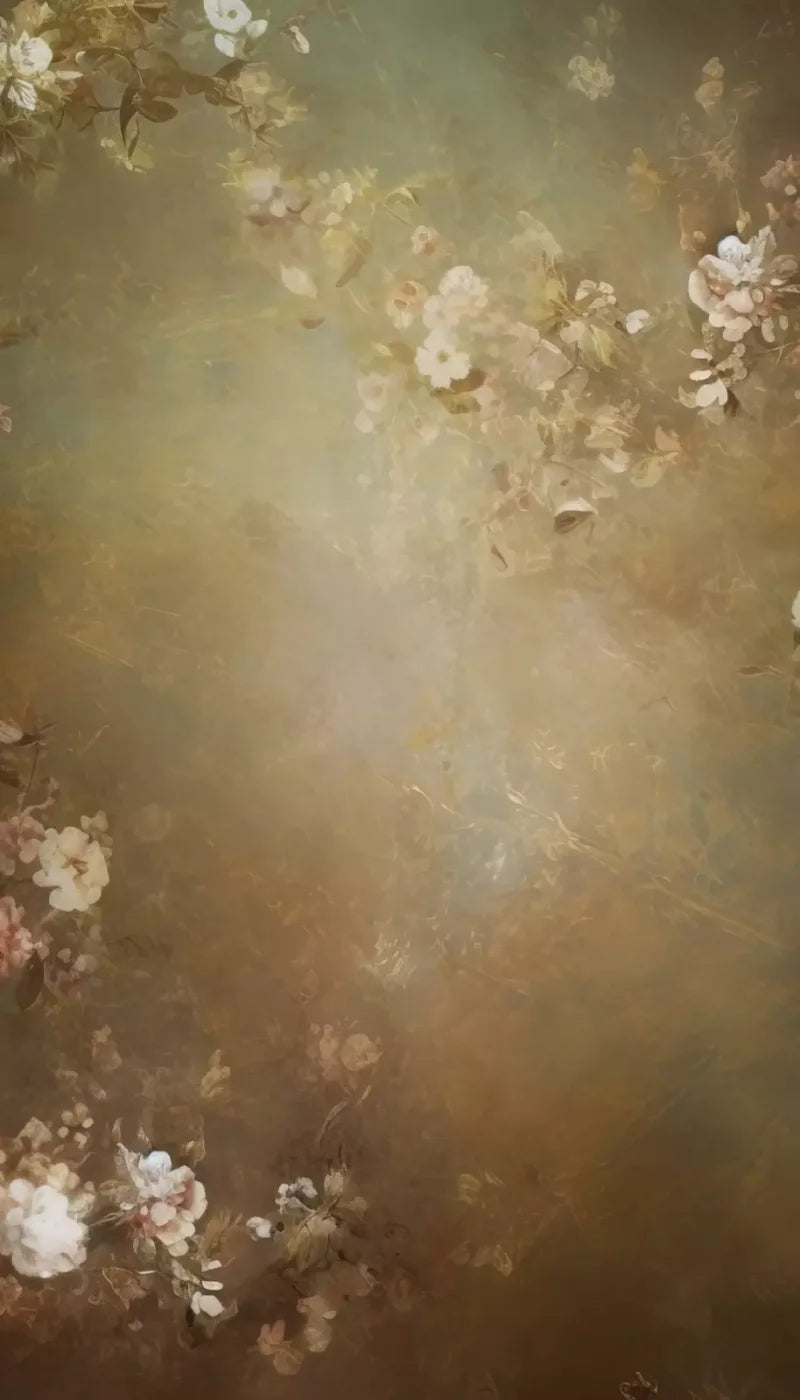 Vintage Brown Floral 1 8’X14’ Ultracloth (96 X 168 Inch) Backdrop
