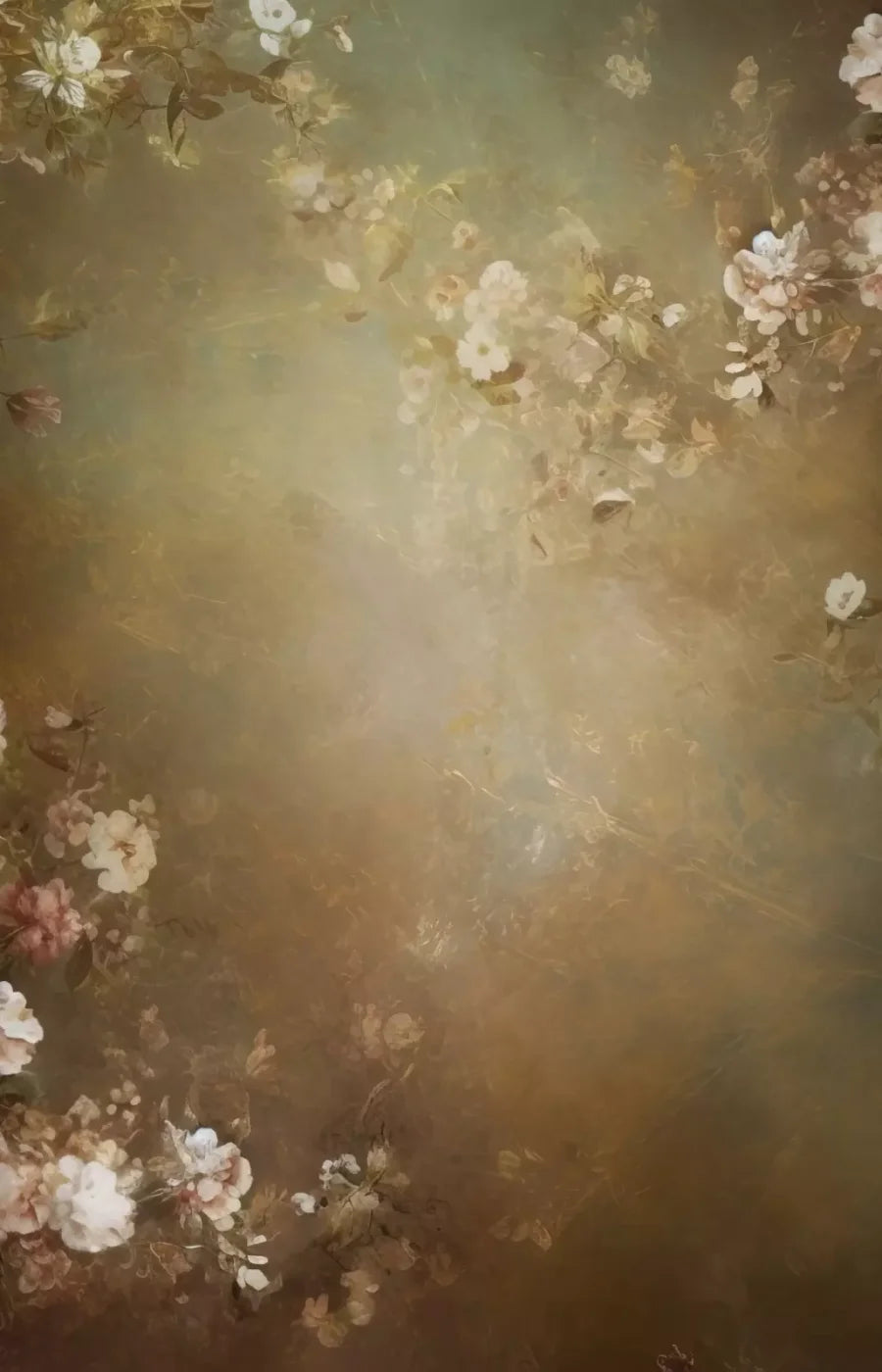 Vintage Brown Floral 1 9’X14’ Ultracloth (108 X 168 Inch) Backdrop