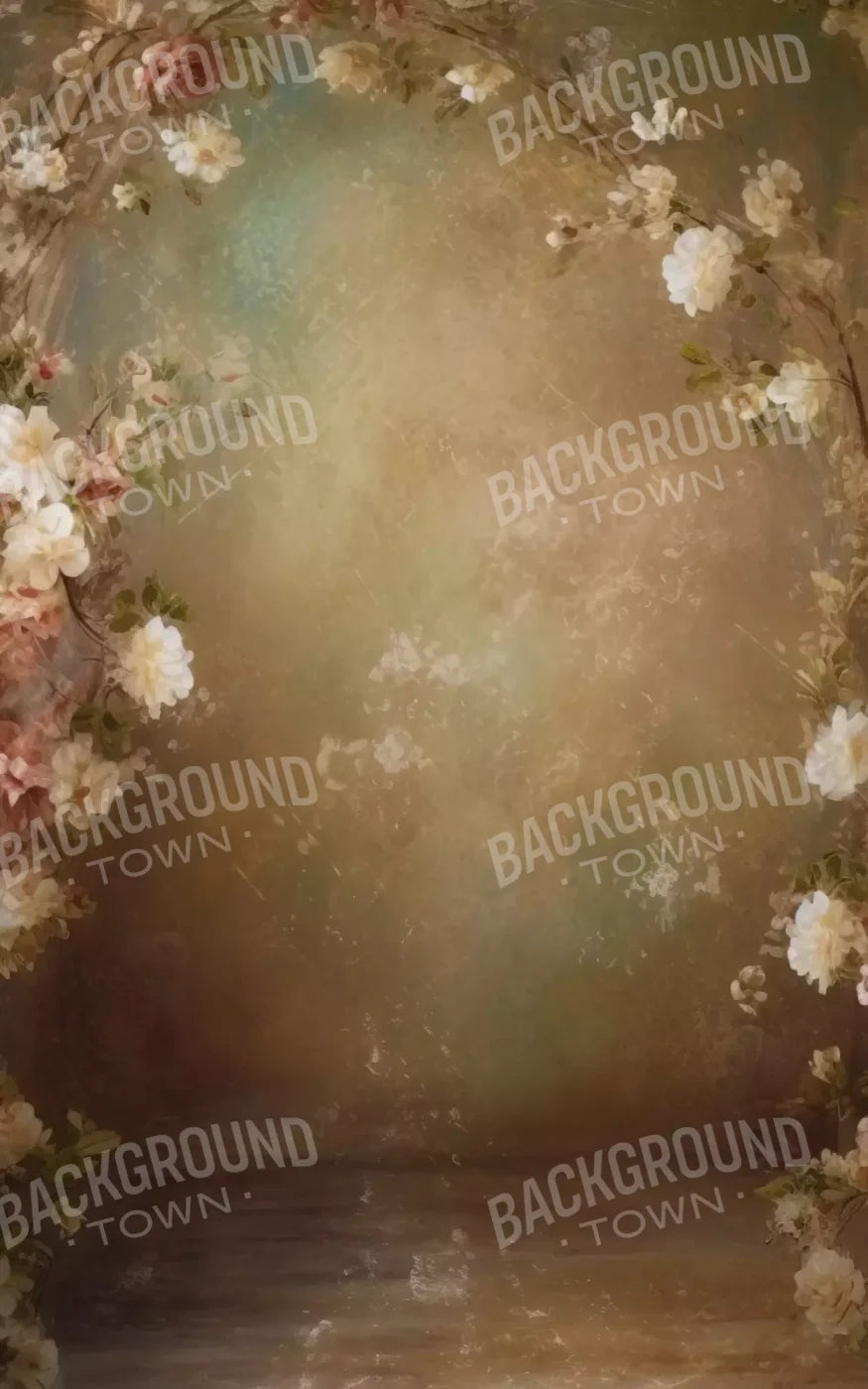 Vintage Brown Floral 2 10’X16’ Ultracloth (120 X 192 Inch) Backdrop