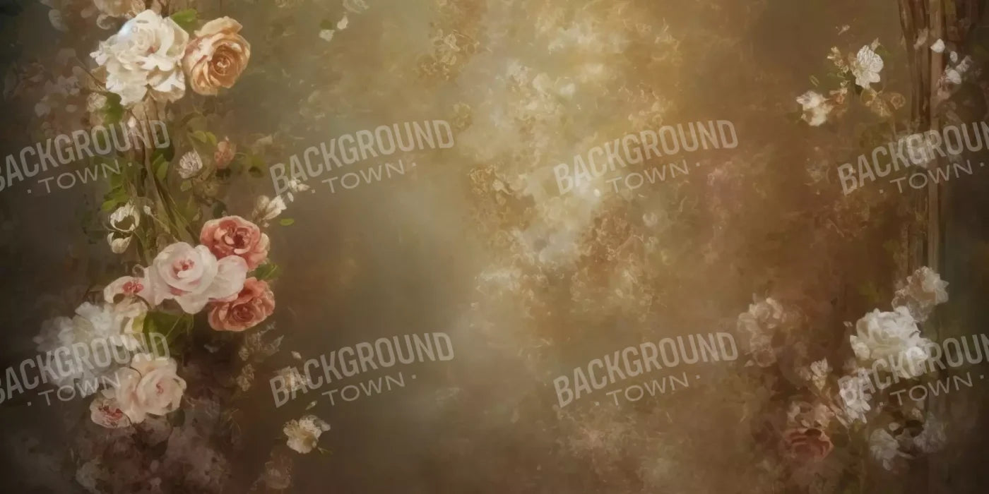 Vintage Brown Floral 3 16’X8’ Ultracloth (192 X 96 Inch) Backdrop