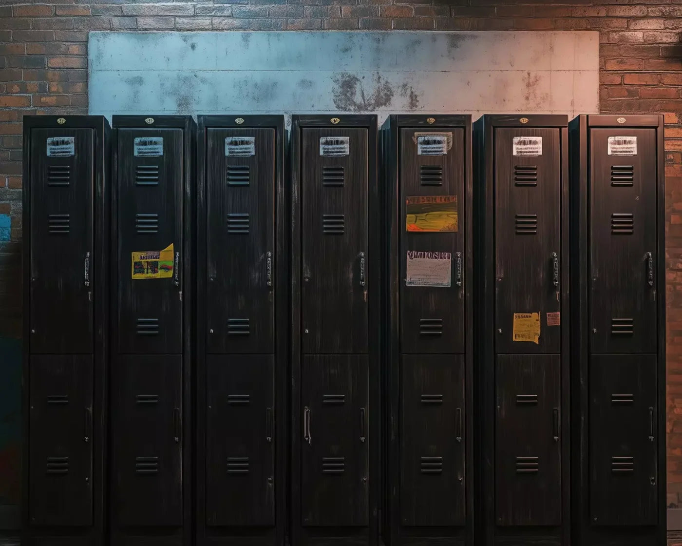 Vintage Gym Lockers 10’X8’ Fleece (120 X 96 Inch) Backdrop