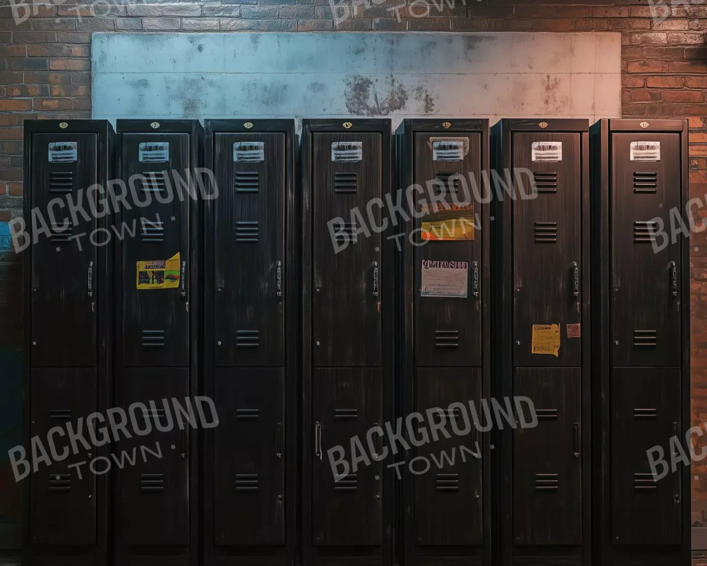 Vintage Gym Lockers 10’X8’ Fleece (120 X 96 Inch) Backdrop