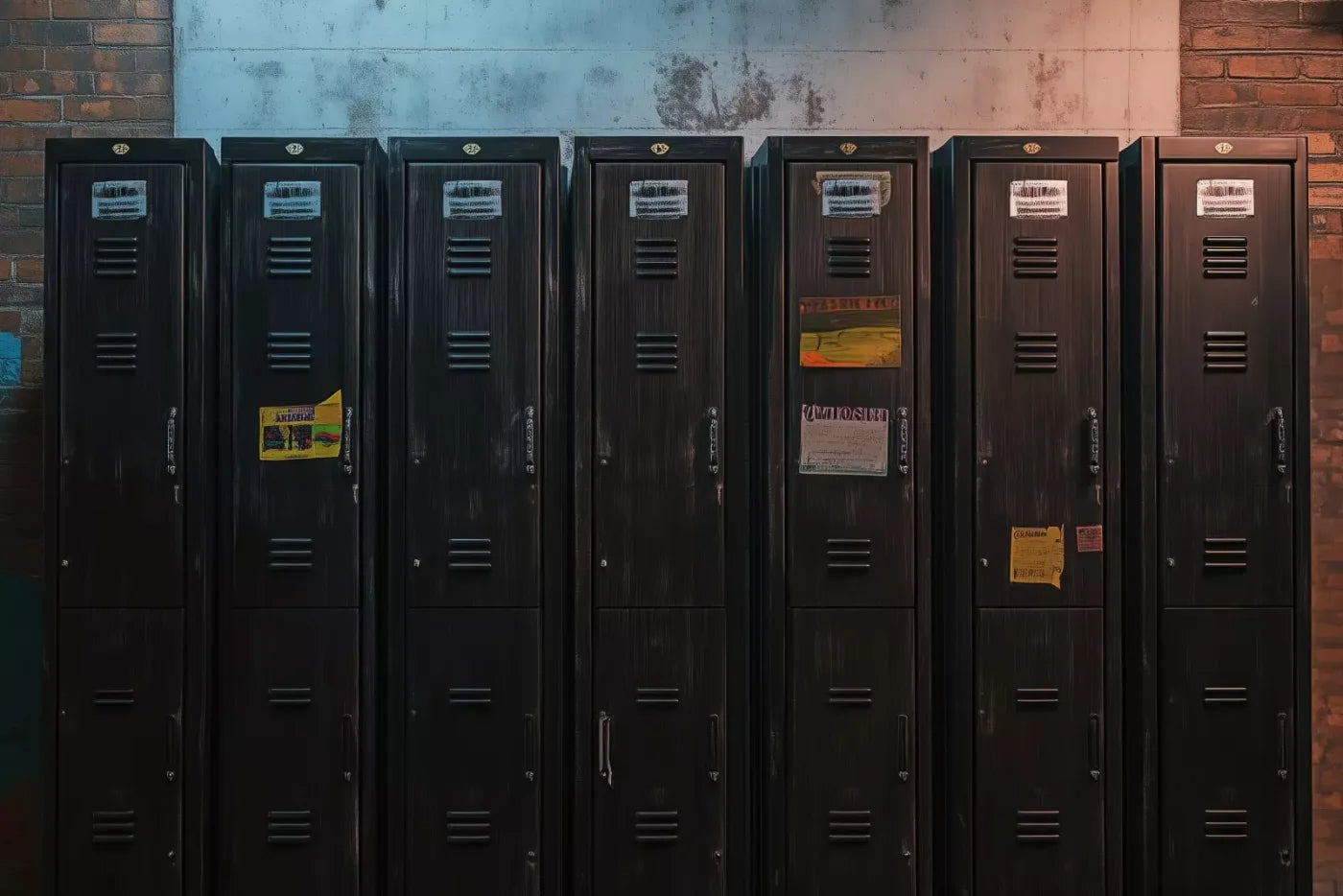 Vintage Gym Lockers 12’X8’ Ultracloth (144 X 96 Inch) Backdrop